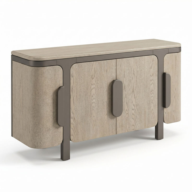 Curve Appeal - Four Door Cabinet - Natural
