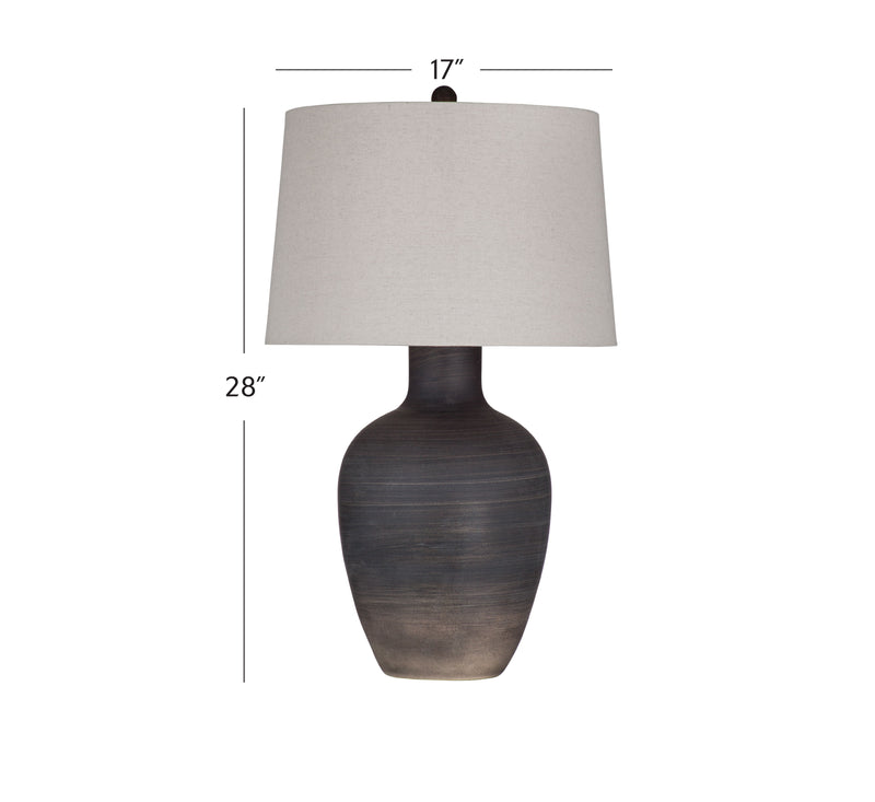 Volga - Table Lamp - Dark Gray / Beige