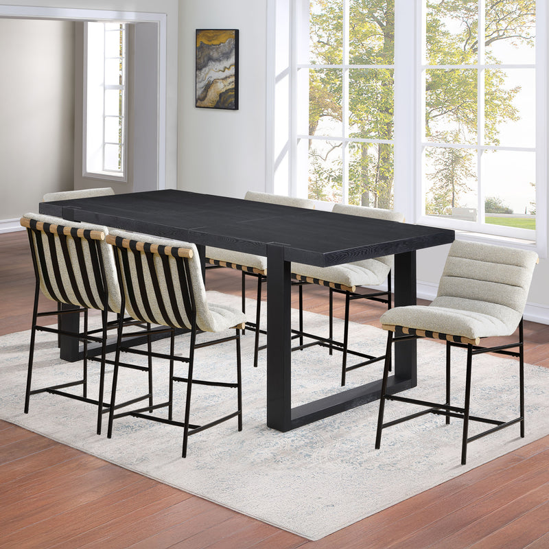 Yves - Counter Table With 6 Nicco Chairs