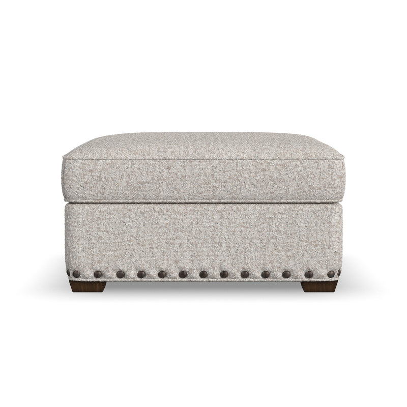 Milo - Fabric Cocktail Ottoman With Nailhead Trim