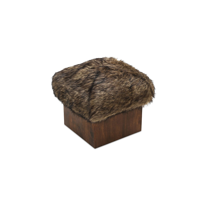 Serge - Ottoman Faux Fur - Brown