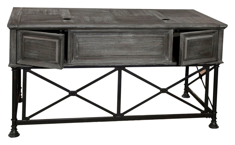 Gramercy Park - Writing Desk With Lateral File - Vintage Burnished Smoke