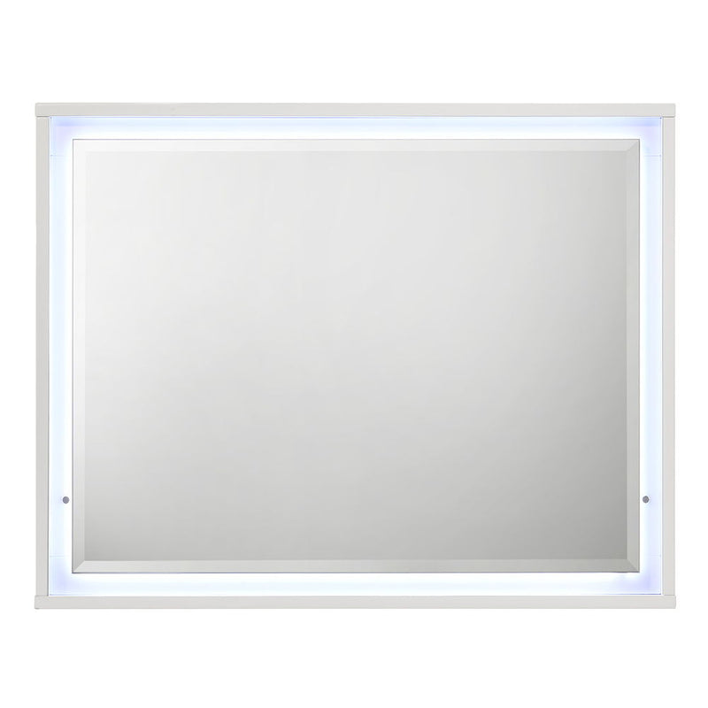Esther - Mirror With LED - White / Silver