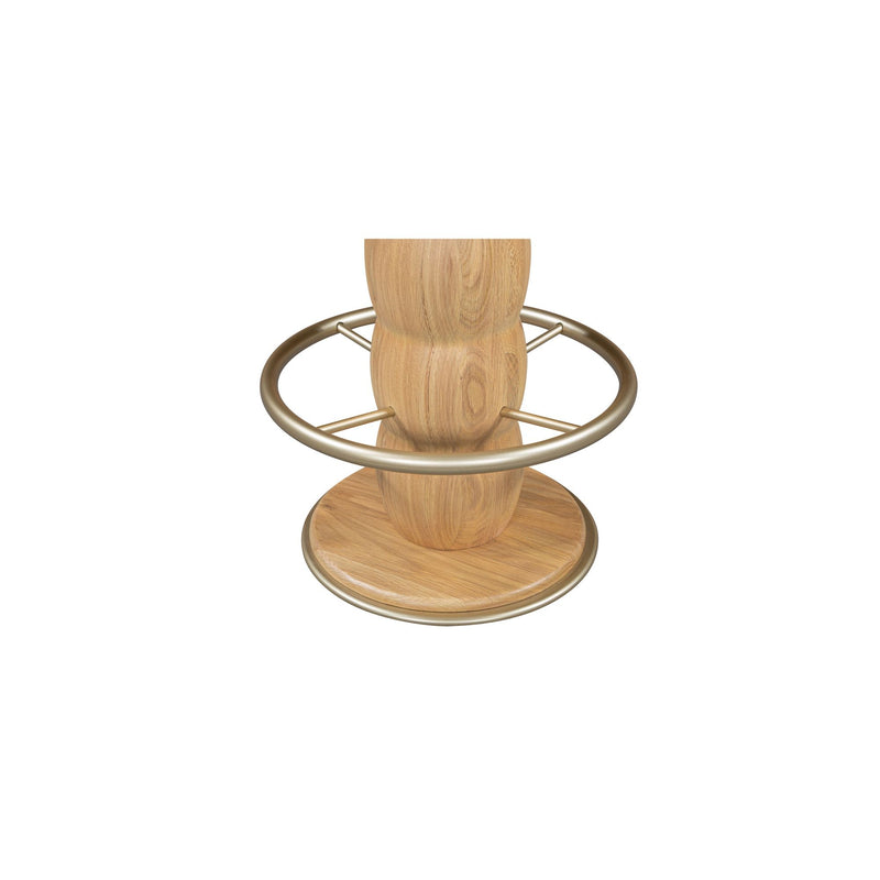Nio - Swivel Counter Stool - White Mist / Light Brown