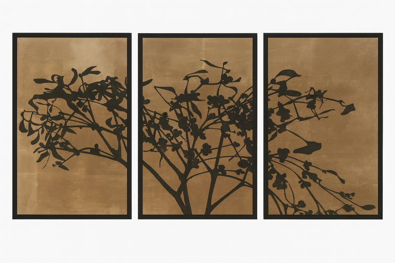 Tak Met Bloesem - Triptych Framed Print - Brown / Black