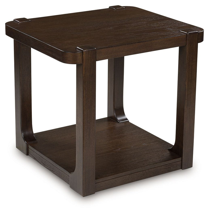 Breckington - Rectangular End Table - Dark Brown