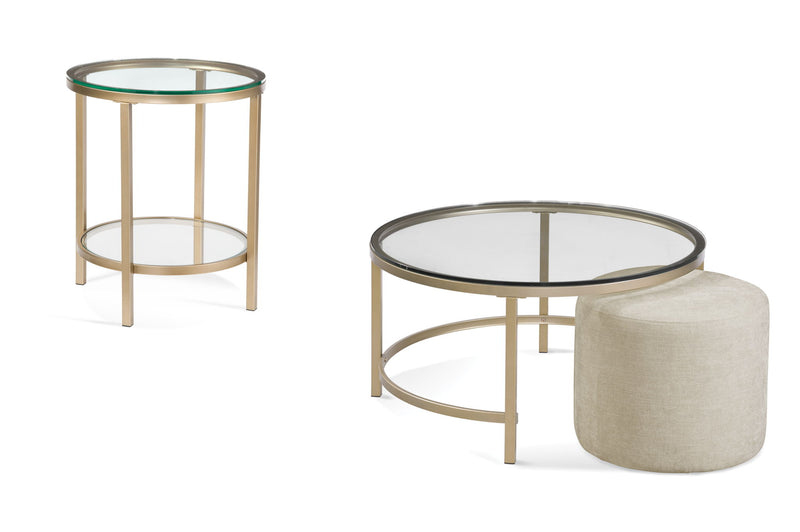 Anderson - Round End Table - Gold