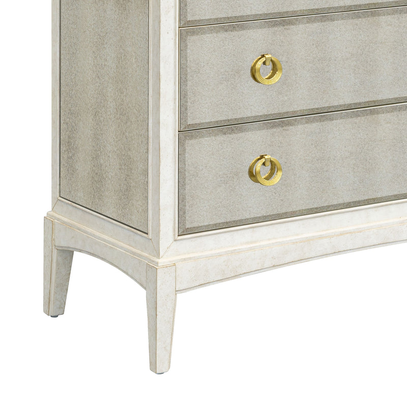 Kiara - Bronze Mirror Glam Hall Chest - White