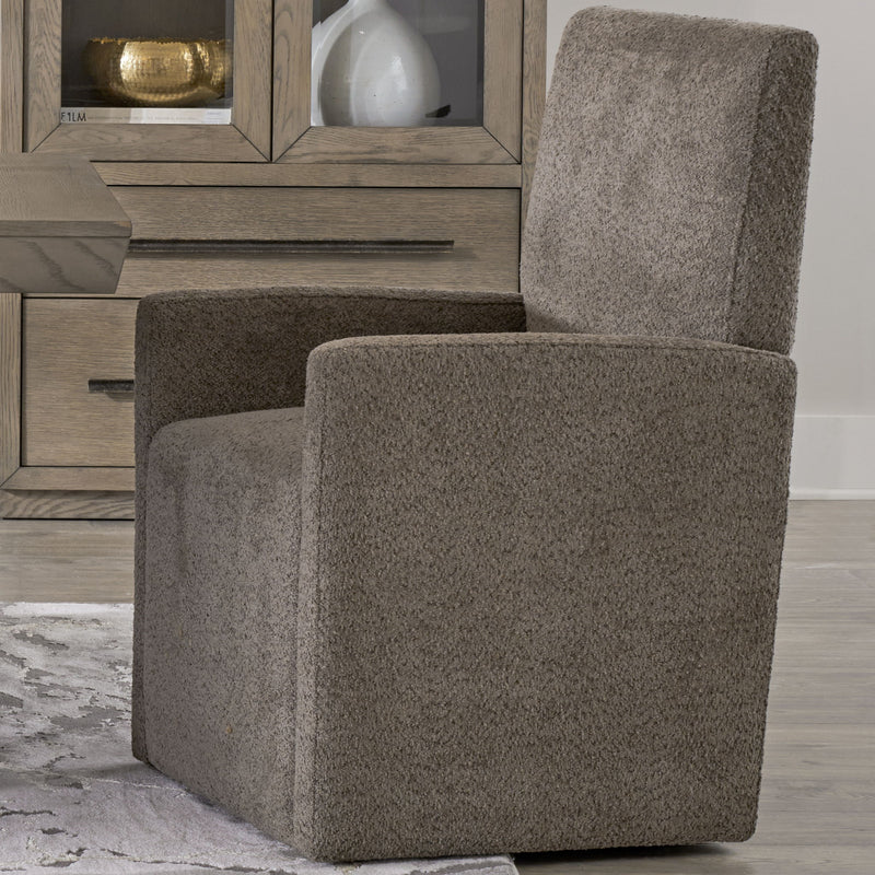 Pure Modern Dining - Upholstered Caster Chair - Himalaya Granite