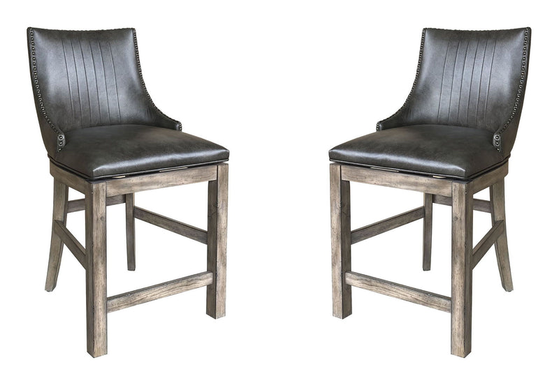 Lodge Dining - Swivel Counter Sling Chair (Set of 2) - Siltstone