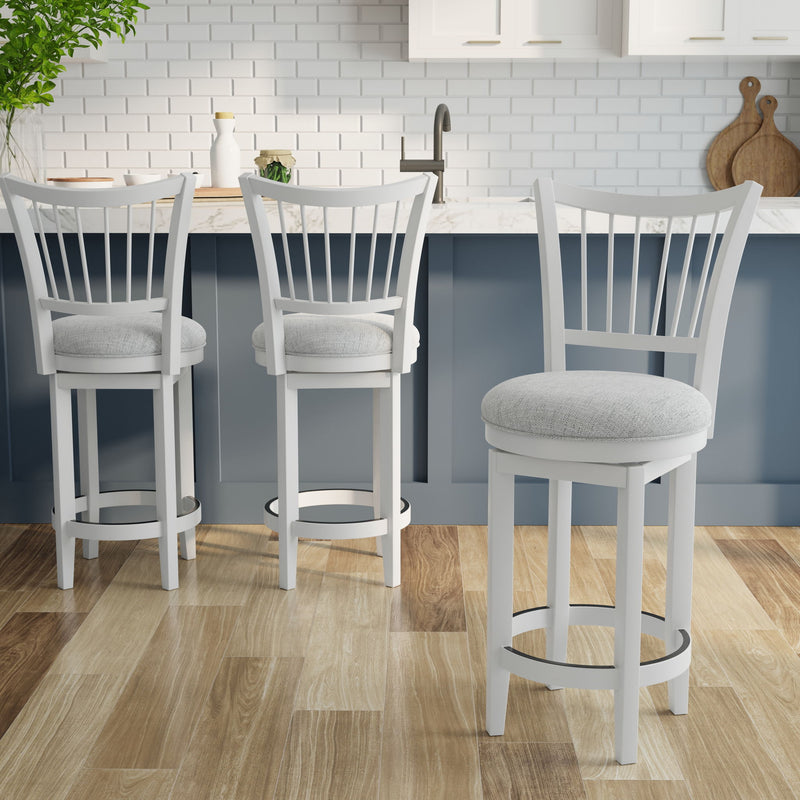 Americana Modern Dining - Spindle Back Swivel Barstool - Cotton