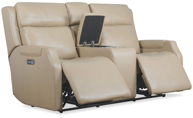 MS - Nelson Zero Gravity Power Console Loveseat With Power Headrests And Lumbar