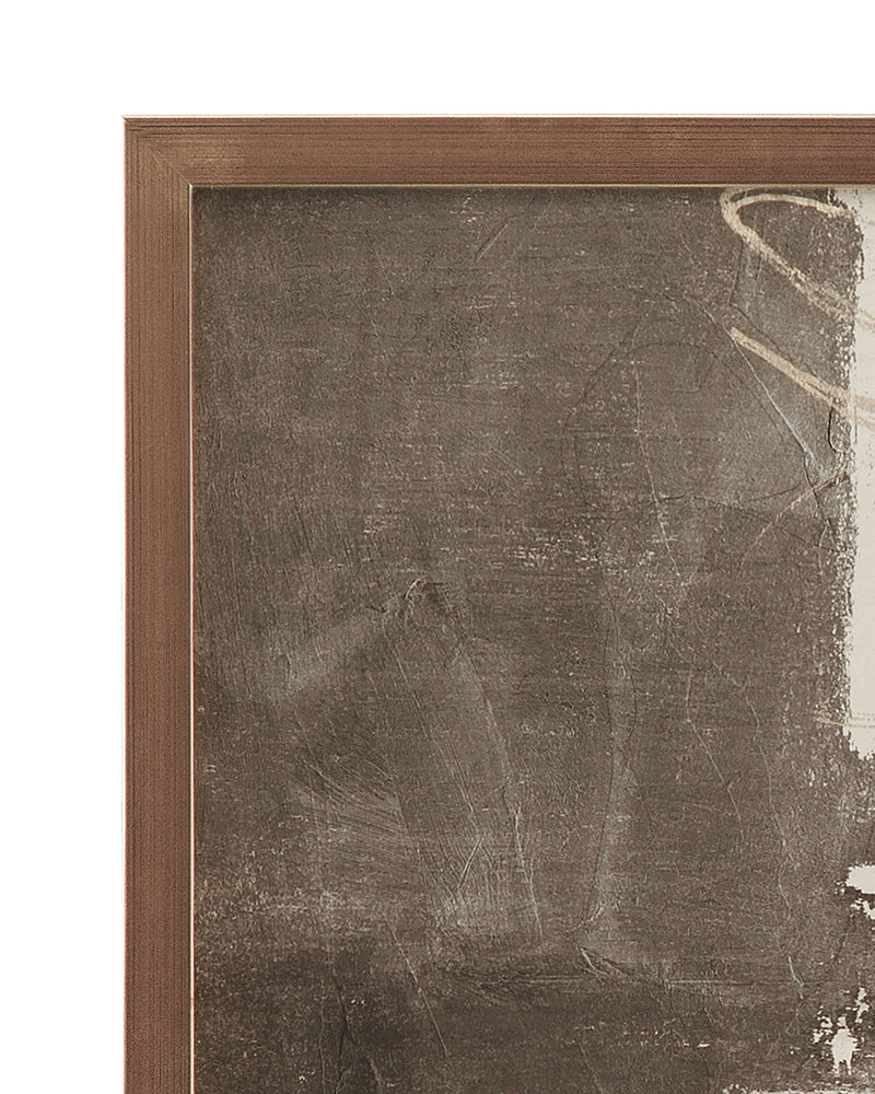 Neutral Contrast Section Framed Print - Beige / Dark Brown