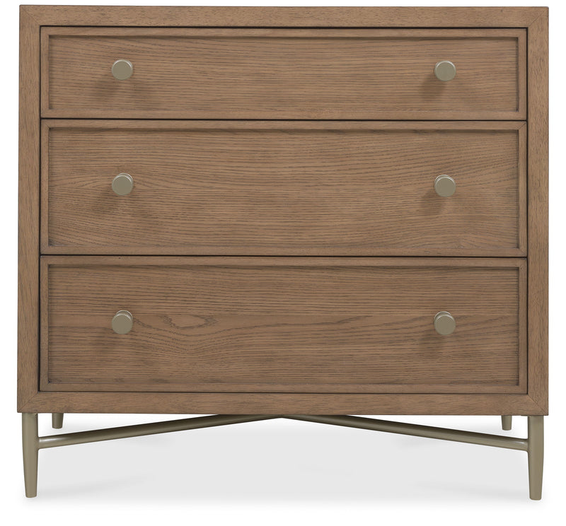 Sonnet - Three-Drawer Nightstand - Dark Gray