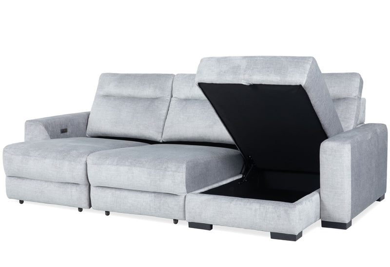 Elliot - 3 Piece Modular Lift Top Storage Sectional - Sterling