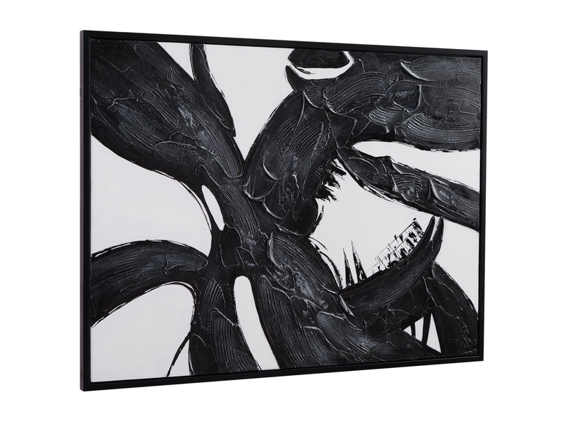 Shadows Fall Framed Canvas - Black / White