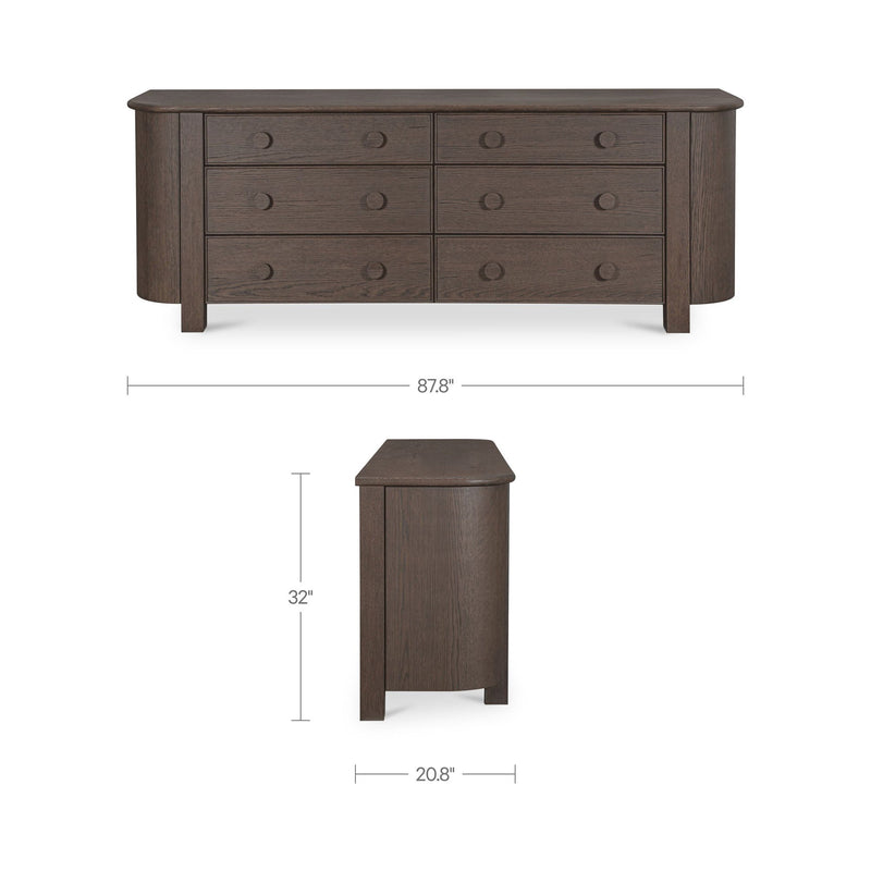Loren - 6 Drawer Dresser - Dark Brown