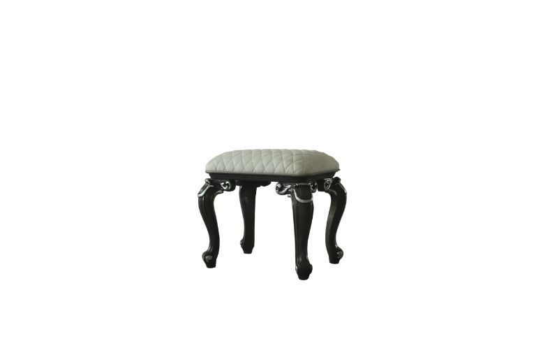 House Delphine - Stool - Ivory Fabric & Charcoal