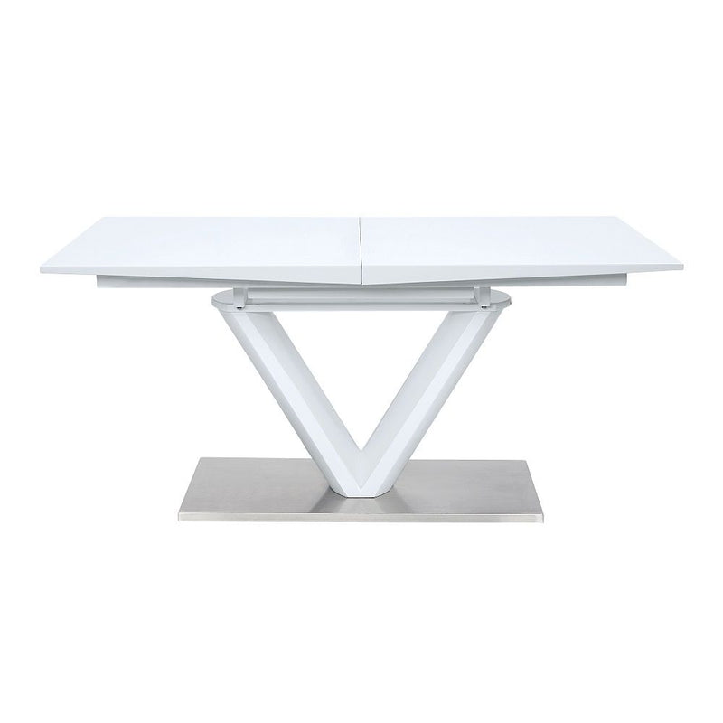Gallegos - Dining Table With Leaf - White High Gloss