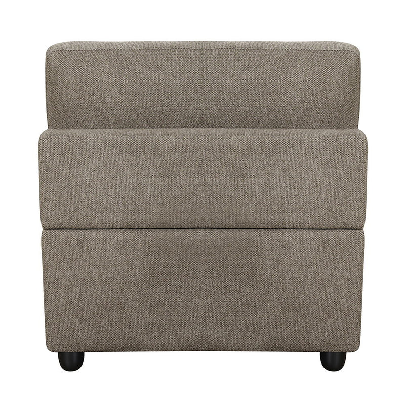 Rylie - Modular Armless Chair With Pillow - Brown Linen
