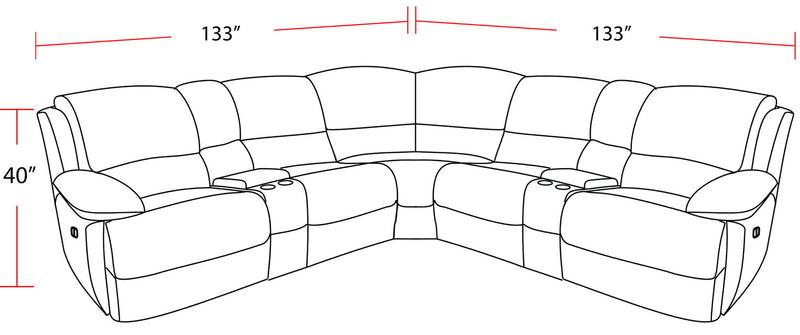 Gladiator - 6 Piece Modular Power Reclining Sectional
