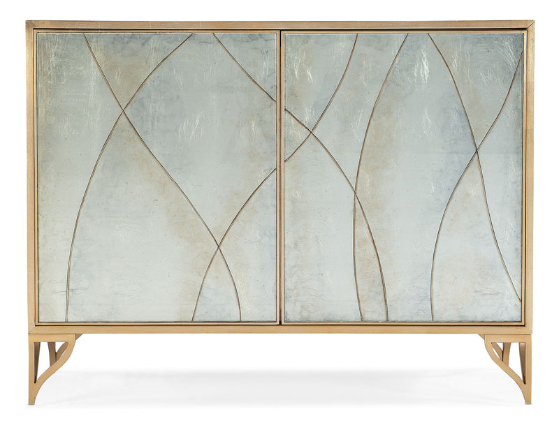 Melange - Joannie 2-Door Chest - Light Blue / Gold
