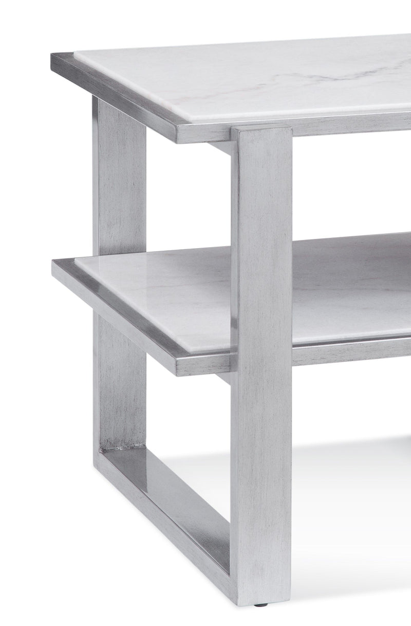 Hessle - Rectangle End Table - Silver