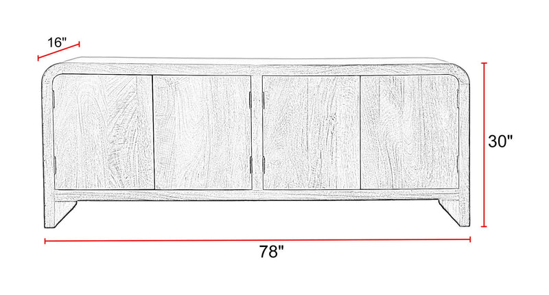Portico - 78" Console - Warm Brown