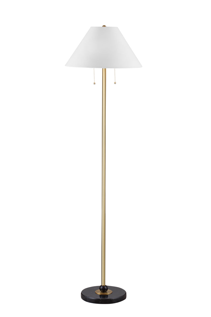 Lenor - Floor Lamp - White / Brass