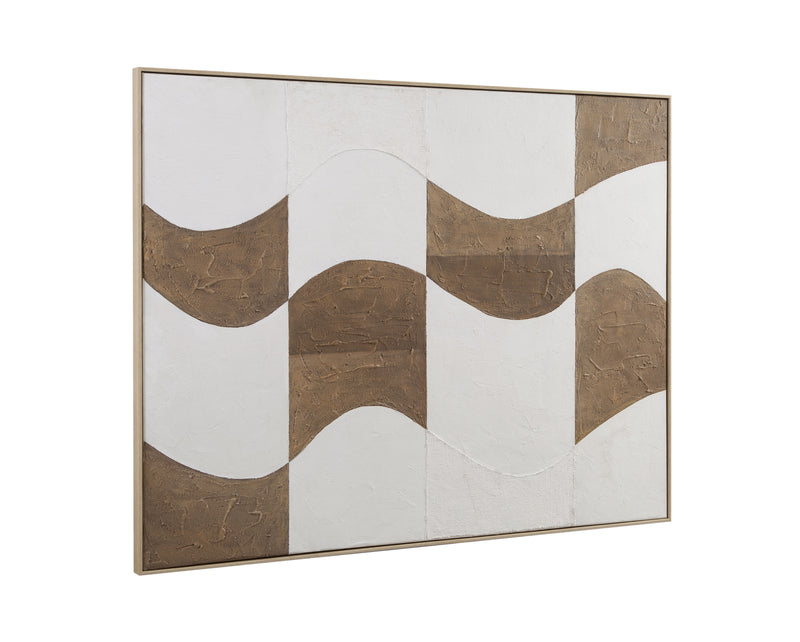 River City Framed Canvas - Dark Brown / White