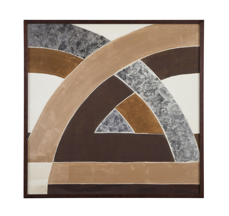 Neutral Geometry I Framed Print - Brown