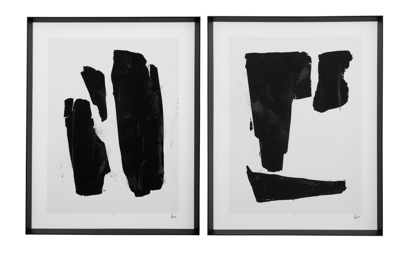 Triple Block Print I Framed Art - Black