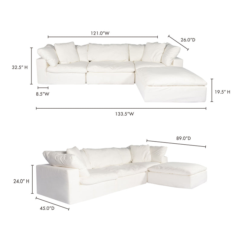 Clay - Livesmart Fabric Lounge Modular Sectional - Cream