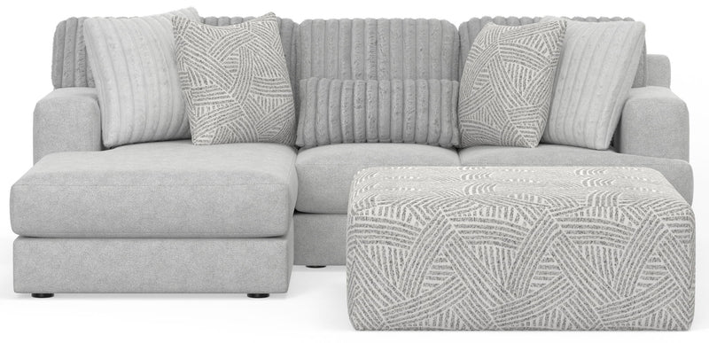 Logan - Upholstered Sectional With Comfort Coil Seating - 46" Cocktail Ottoman And Accent Pillows Included
