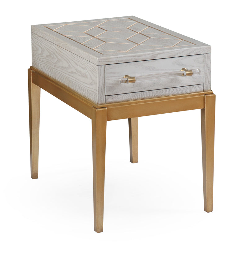Perrine - Chairside Table - Silver / Gold