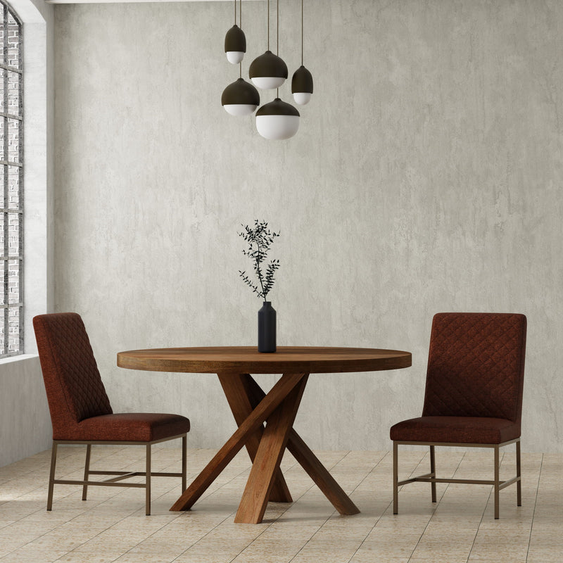 Crossings - Round Dining Table With 4 Upholstered Chairs