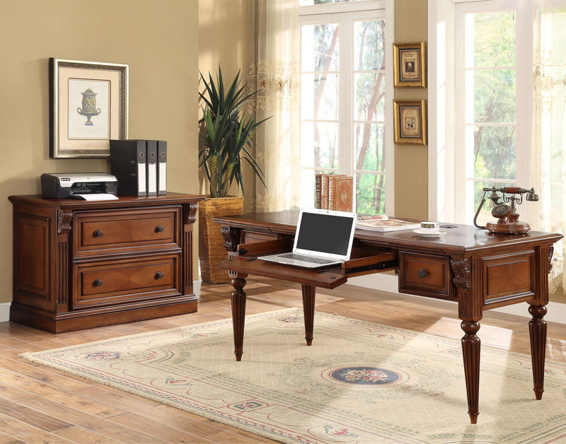 Huntington - Writing Desk - Antique Vintage Pecan