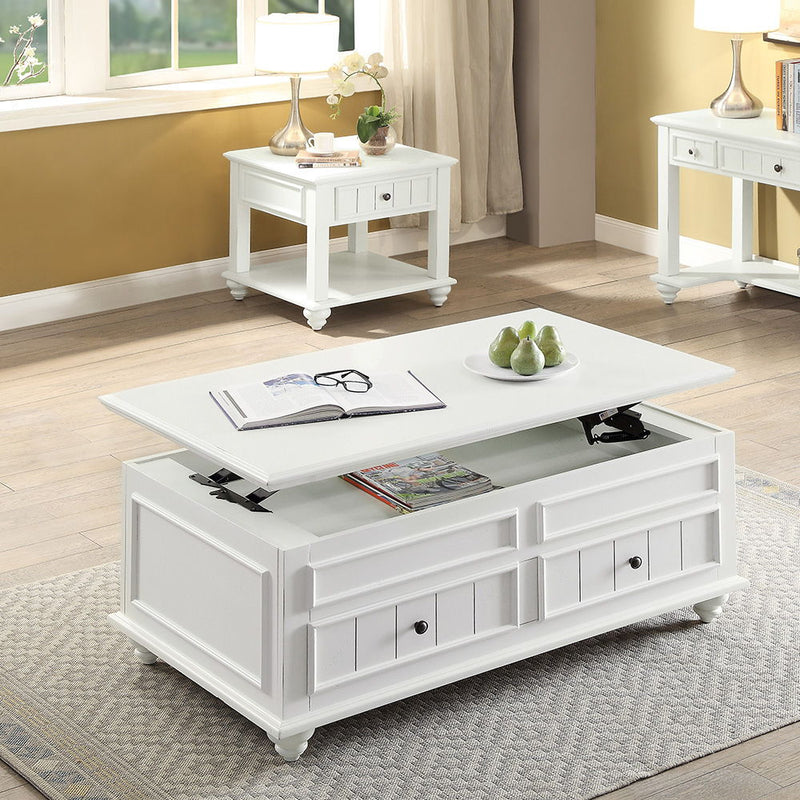 Natesa - Coffee Table With Lift Top - White Washed