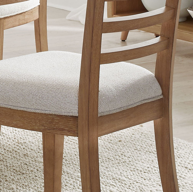 Escape - Dining Ladder Back Dining Chair (Set of 2) - Glazed Natural Oak / Mirage Mist