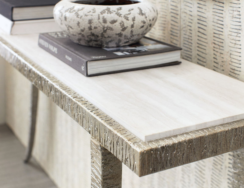 Melange - Sabre Console Table - Pearl Silver
