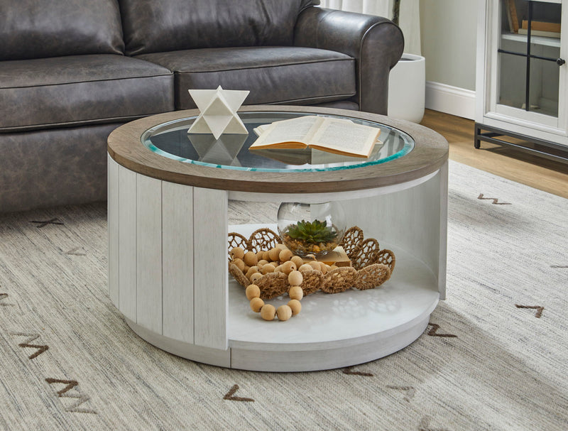 Melody - Round Coffee Table With Casters - White