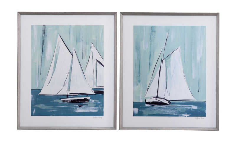 Sailing Winds Wall Decor (Set of 2) - Light Blue